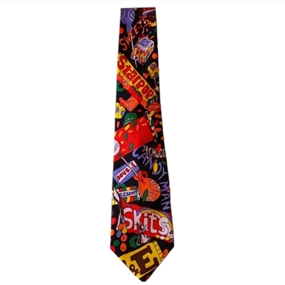 Candy Man Novelty Tie - Black Sweets Chocolate Lollipop